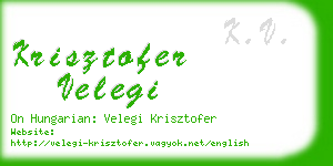 krisztofer velegi business card